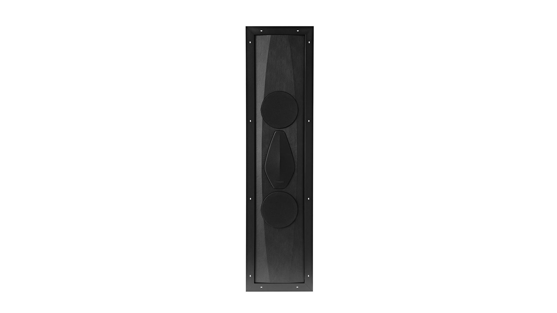 Sonus faber Arena 20 3.5-way in-wall speaker displayed with an optional square magnetic grille, crafted for protection.