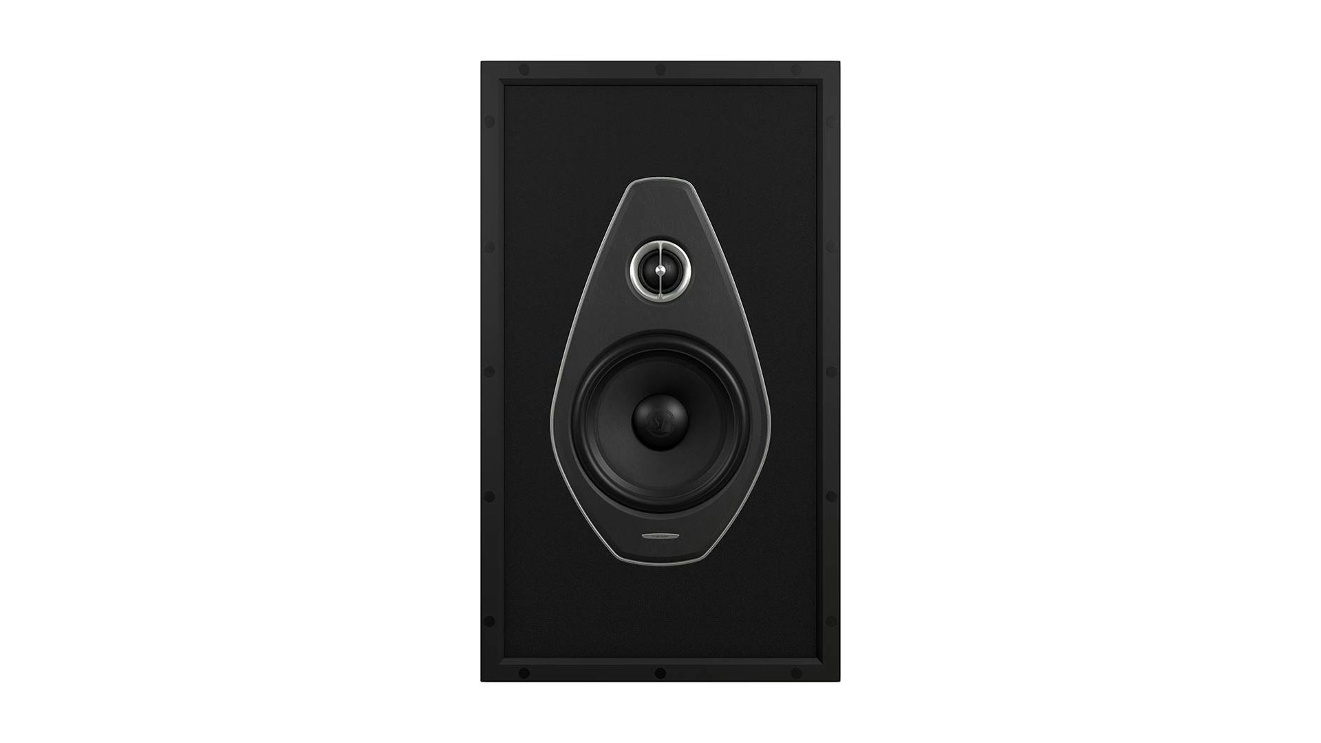 PW-662: 2-way in-wall speaker without the grille, revealing intricate details for custom installation.